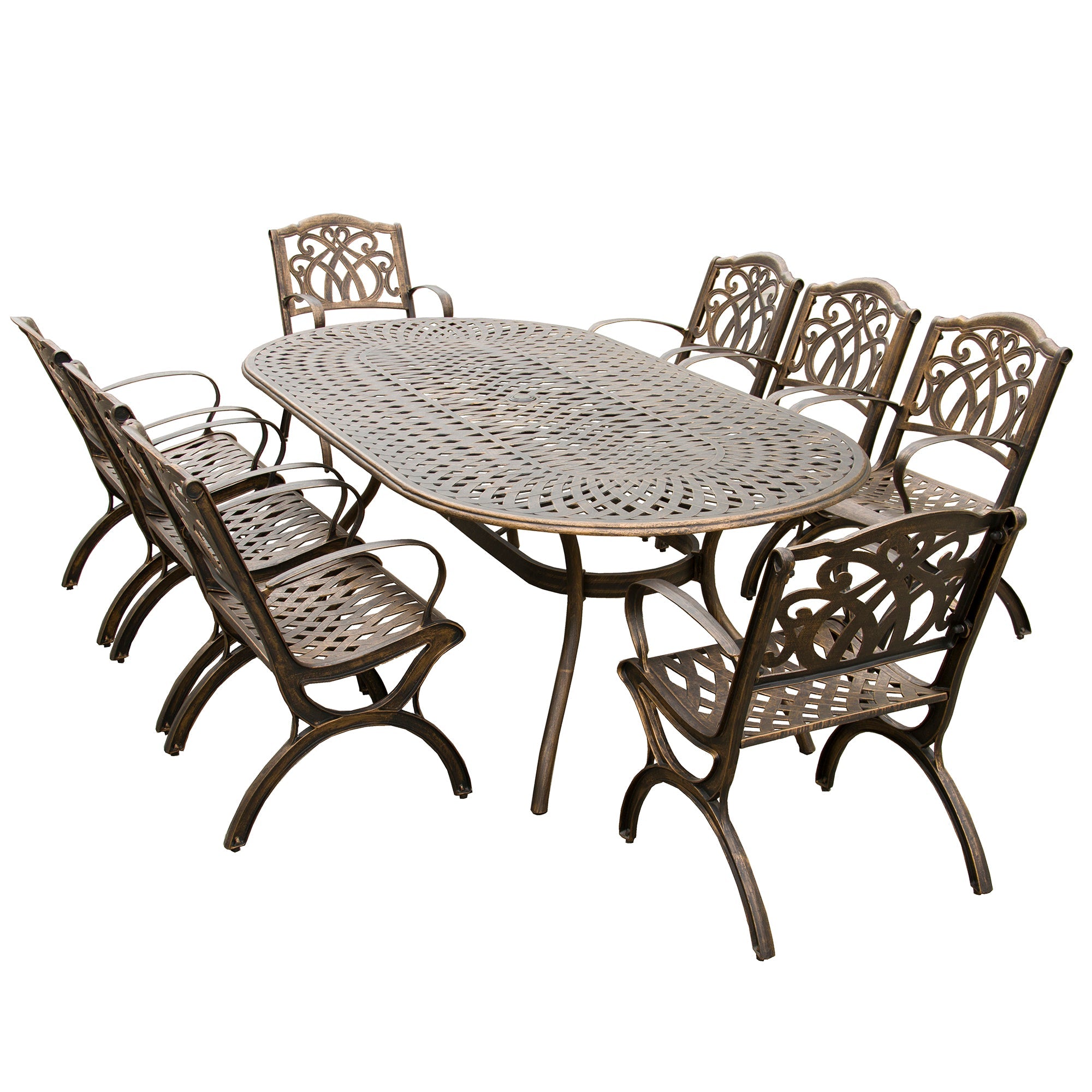 Sharicks Outdoor Large Oval Patio 9 pc Dining Set