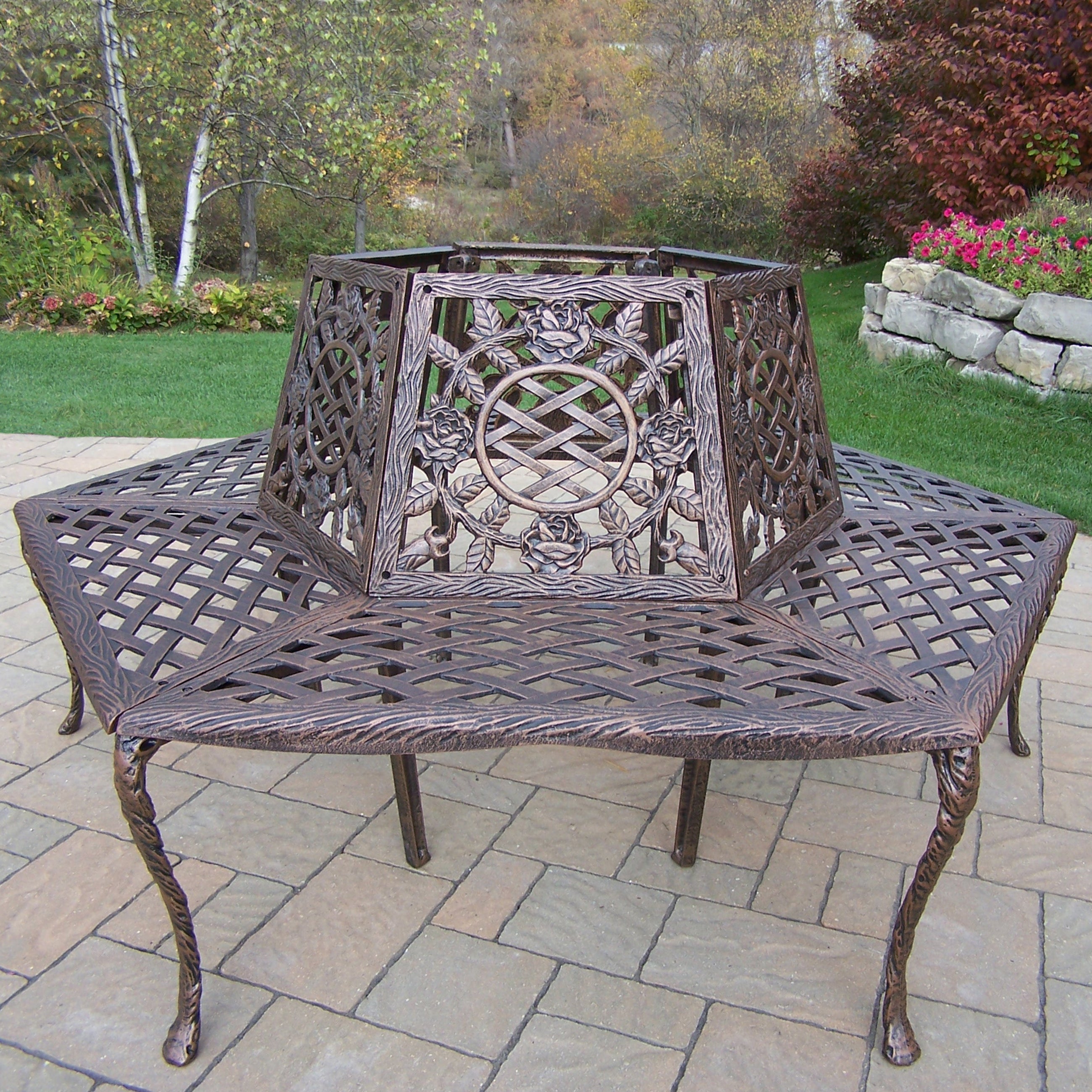 Sharicks Antique Bronze Rose Tree Bench