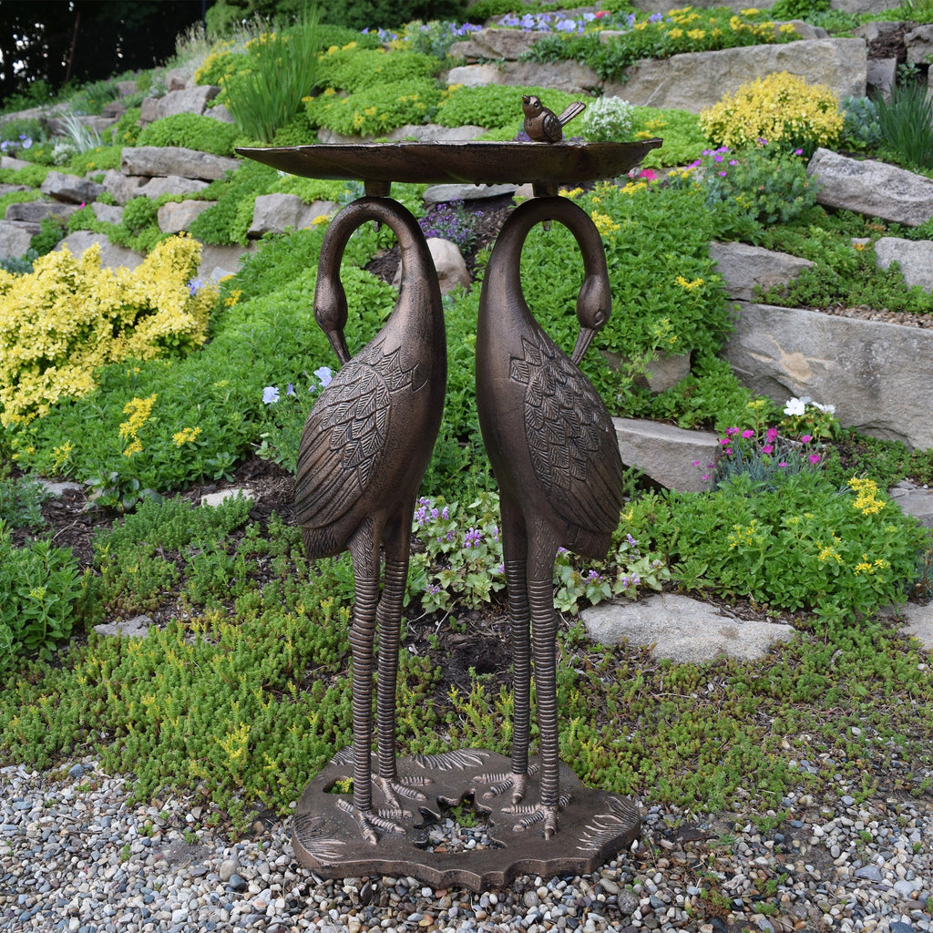 Twin Crane Bird Bath