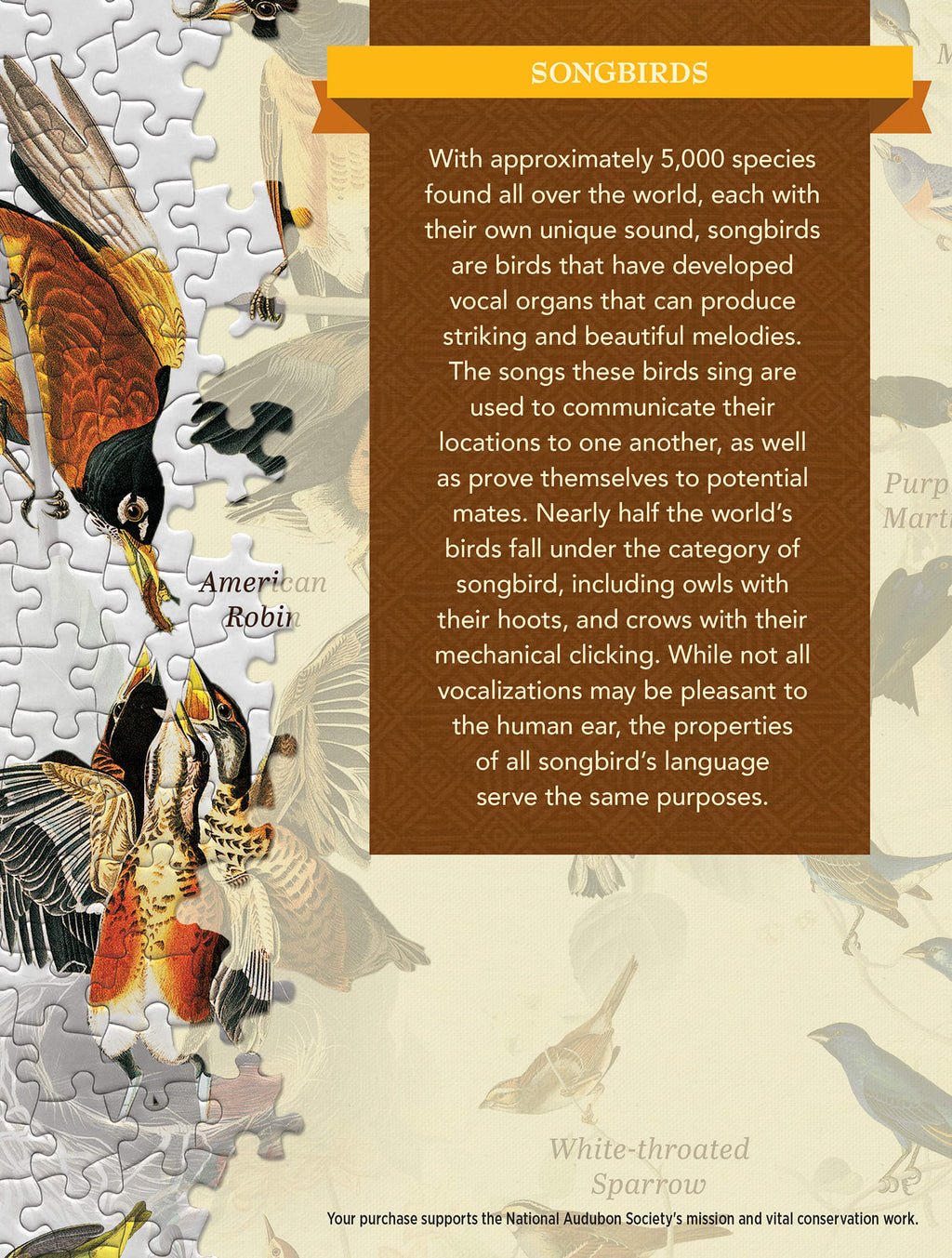 Audubon Songbirds 1000 Piece Puzzle