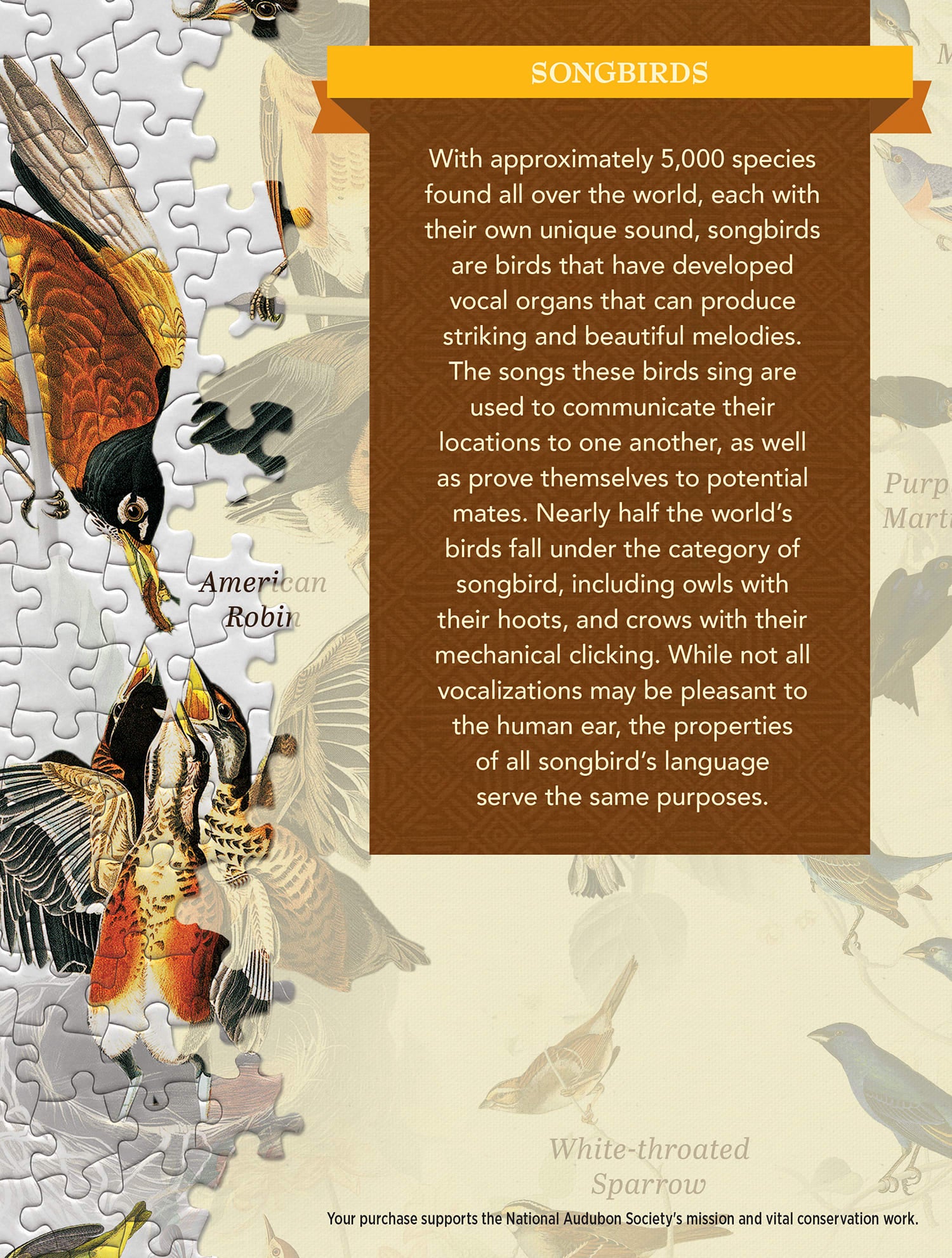 Audubon Songbirds 1000 Piece Puzzle