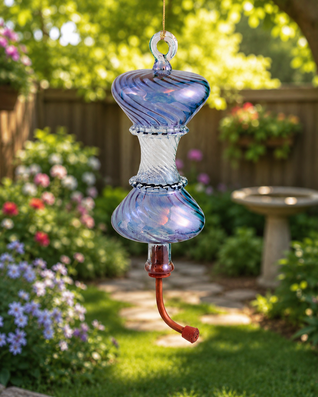 Hummingbird Feeder-Hand Blown Glass-Egyptian Museum Collection