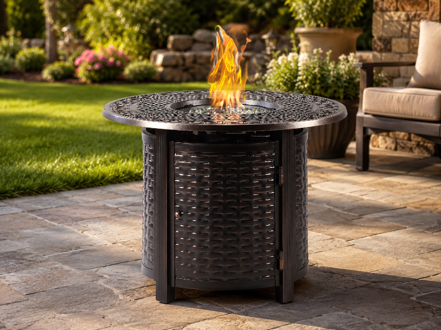 Sharicks 34-in Round Propane Fire Table