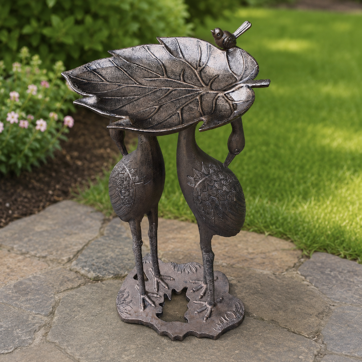 Twin Crane Bird Bath