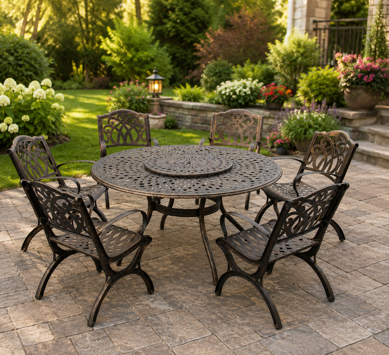 Sharicks Outdoor Round Patio Dining 7pc Set