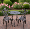 Sharicks Antique Bronze Patio Rose Bistro Set