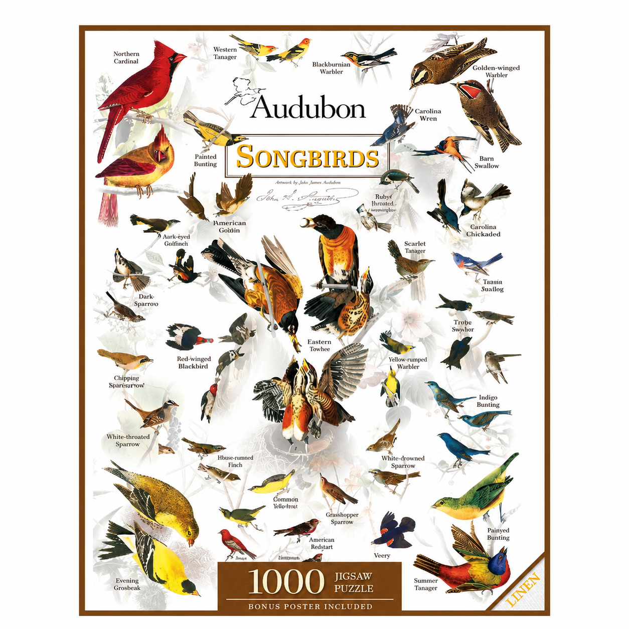 Audubon Songbirds 1000 Piece Puzzle