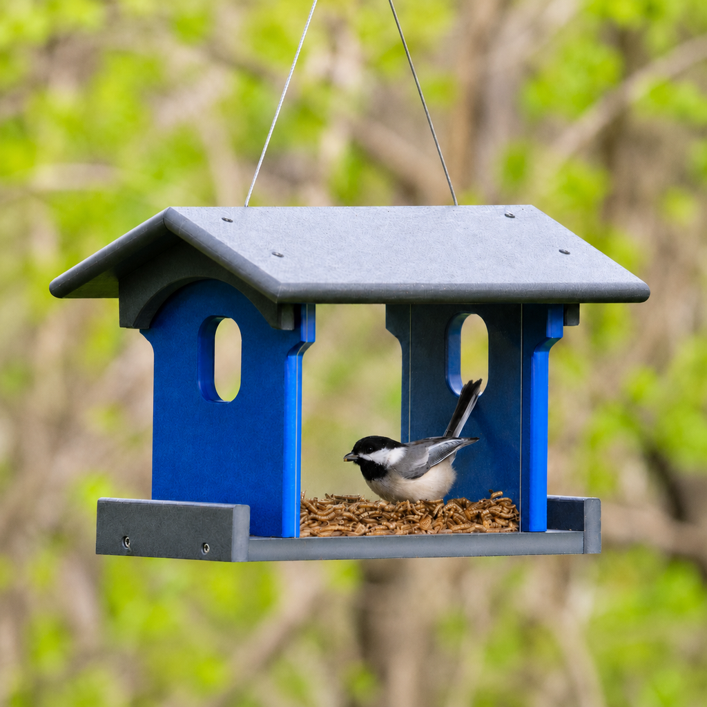 Amish-Made Bluebird Mealworm Feeder