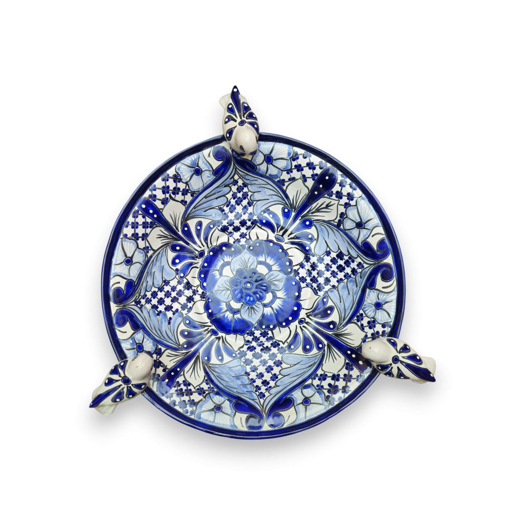 Handmade Blue & White Talavera Birdbath