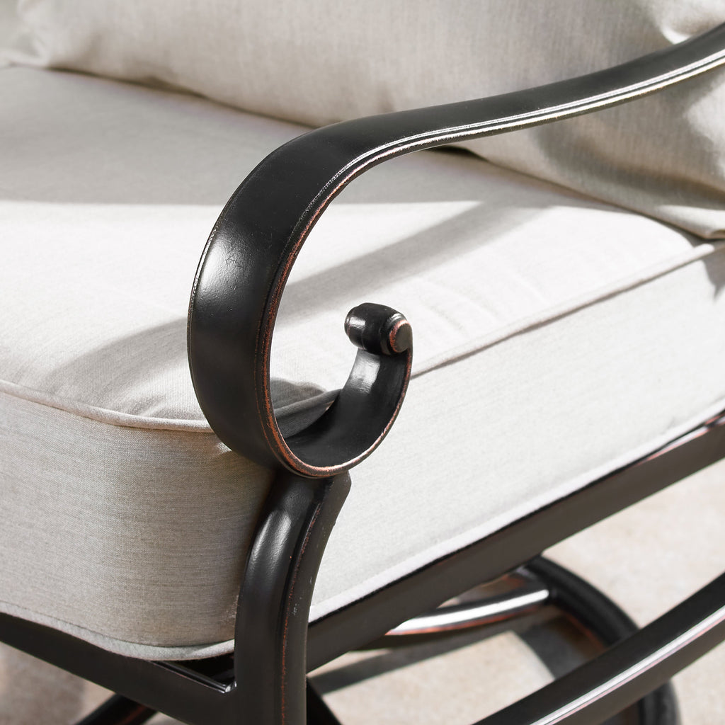 Sharicks Patio Fire Table Set with Swivel Rocking Chairs