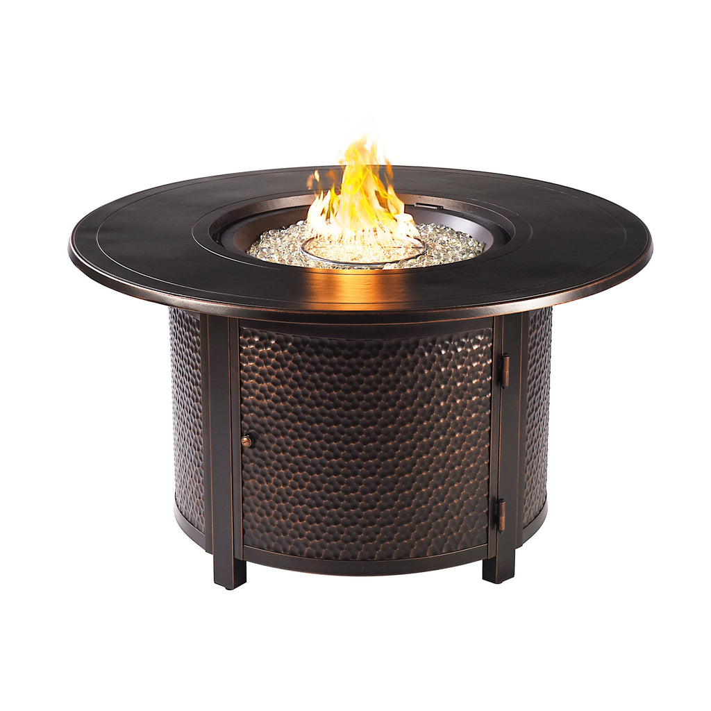 Sharicks Patio Fire Table Set with Swivel Rocking Chairs