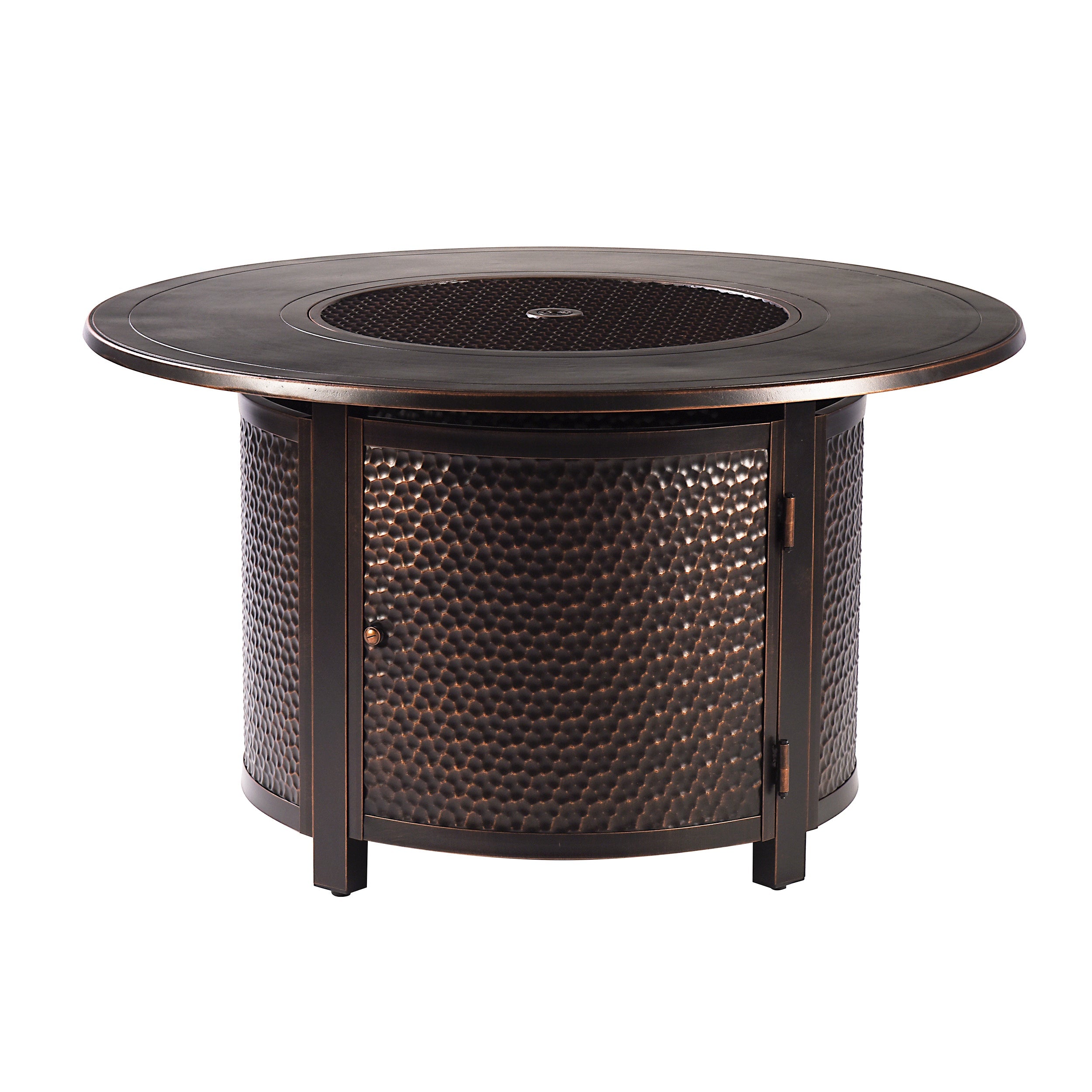 Sharicks Patio Fire Table Set with Swivel Rocking Chairs