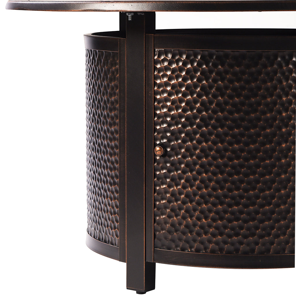 Sharicks Patio Fire Table Set with Swivel Rocking Chairs