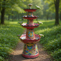 Handmade Red & Blue Rim Talavera Fountain